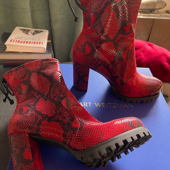 Stuart Weitzman, Ruby Red, Benita Luigi Booties - Picture 1 of 3